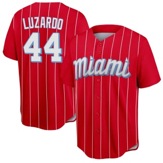 Miami Marlins Men's Jesus Luzardo 2021 City Connect Jersey - Red Replica