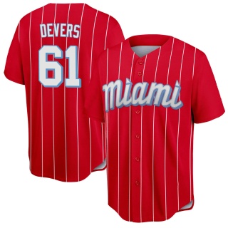 Miami Marlins Men's Jose Devers 2021 City Connect Jersey - Red Replica