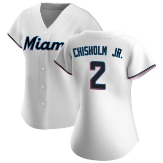 Miami Marlins Women's Jazz Chisholm Jr. Home Jersey - White Authentic
