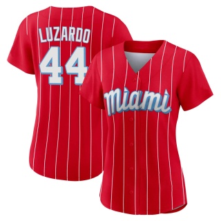 Miami Marlins Women's Jesus Luzardo 2021 City Connect Jersey - Red Authentic