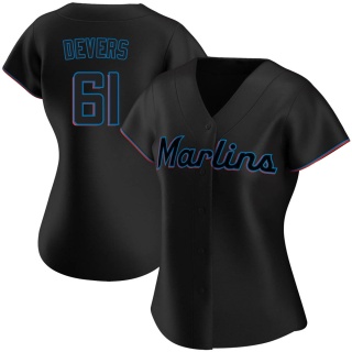 Miami Marlins Women's Jose Devers Alternate Jersey - Black Authentic