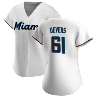 Miami Marlins Women's Jose Devers Home Jersey - White Authentic