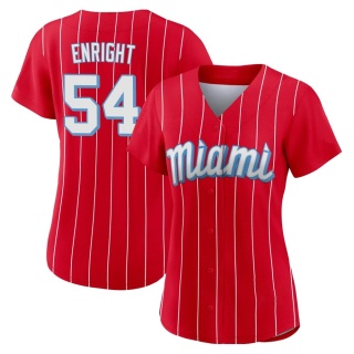 Miami Marlins Women's Nicholas Enright 2021 City Connect Jersey - Red Authentic
