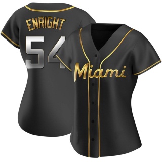 Miami Marlins Women's Nicholas Enright Alternate Jersey - Black Golden Replica