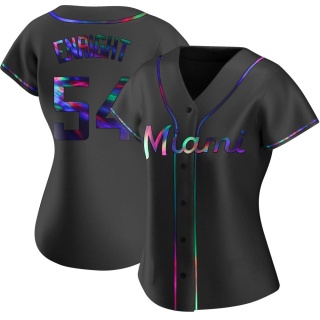 Miami Marlins Women's Nicholas Enright Alternate Jersey - Black Holographic Replica