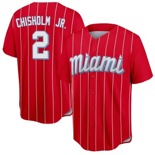 Miami Marlins Youth Jazz Chisholm Jr. 2021 City Connect Jersey - Red Replica