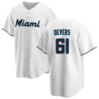 Miami Marlins Youth Jose Devers Home Jersey - White Replica