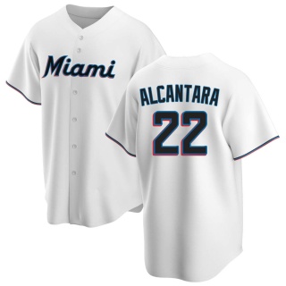 Miami Marlins Youth Sandy Alcantara Home Jersey - White Replica